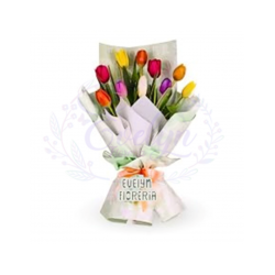 ramo 10 tulipanes mix